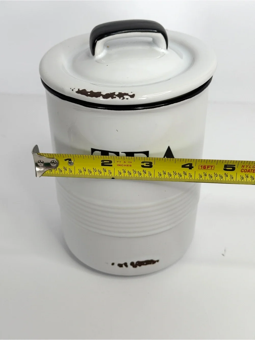 District 23 Tea Canister Black/White  | Kitchen